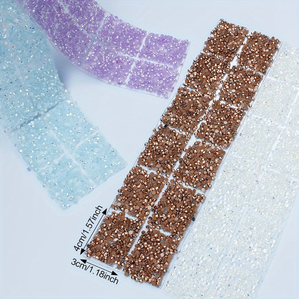 12PCS 4×3cm Self-Adhesive Resin Rhinestone Embellishment Strips