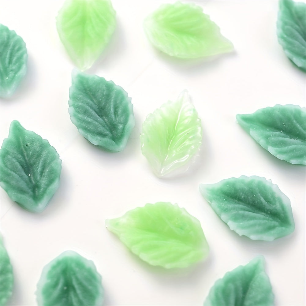Green Leaf Nail Charms