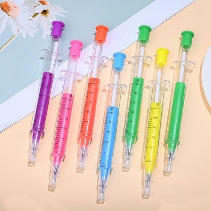9-Piece Random Color Syringe Ballpoint Pen Set