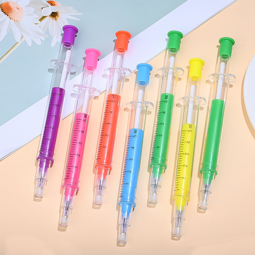 9-Piece Random Color Syringe Ballpoint Pen Set