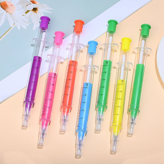 9-Piece Random Color Syringe Ballpoint Pen Set