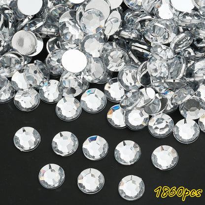 Silver Rhinestone Flatback Beads