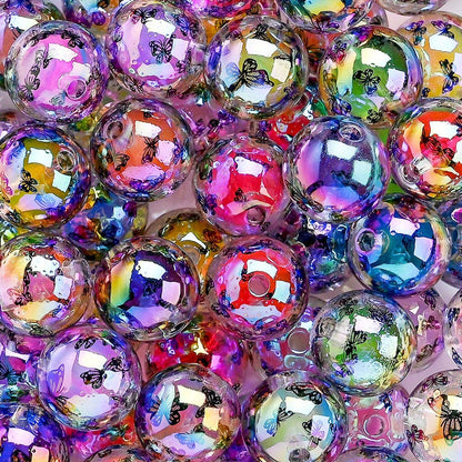 Butterfly Printed Acrylic Beads