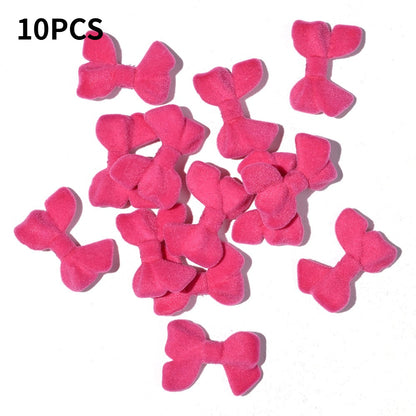 Flocked Bow Resin Beads
