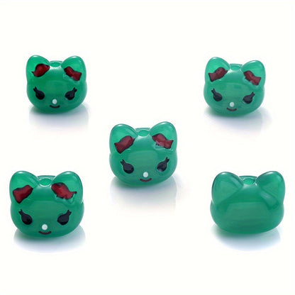 5PCS 17×19mm Luminous Owl Head Acrylic Bead Set