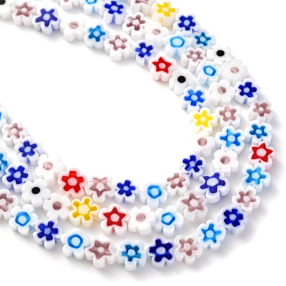 Daisy Lampwork Flower Beads
