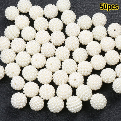 Beige Textured Berry Acrylic Beads
