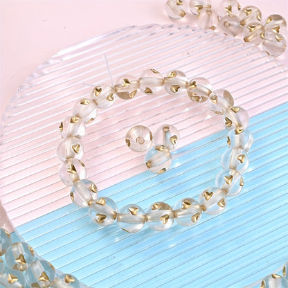 Gold Heart Acrylic Beads