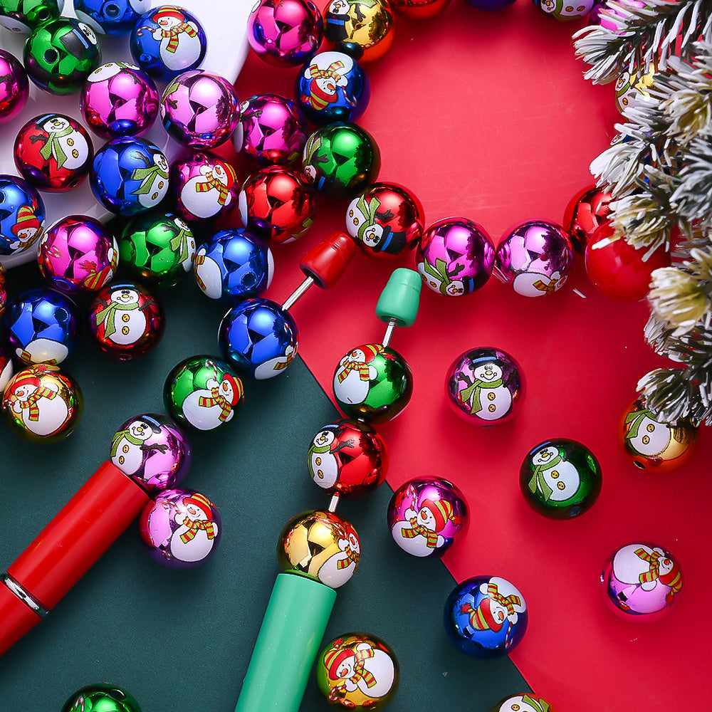 Christmas Acrylic Santa Claus Beads