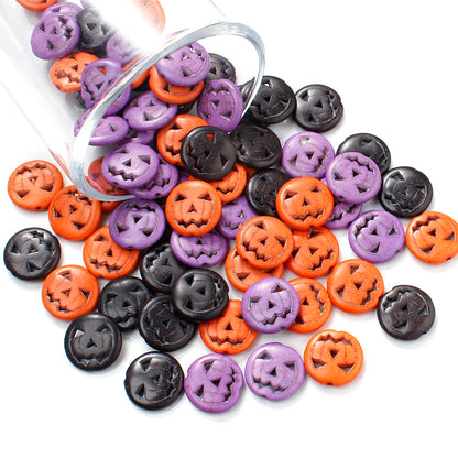 120pcs/box Turquoise Skull Pumpkin Beads Halloween Style Loose Spacer Beads for Jewelry Making DIY Handcrafts Accessories Festival Psrty House Decor Supplies Ideal Handmade Gifts