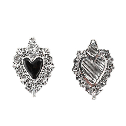 Love & Peach Heart Alloy Hook Charms
