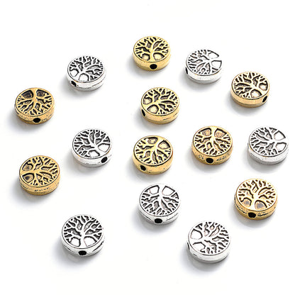 30pcs 9mm Tree of Life Charm Small Hole Beads
