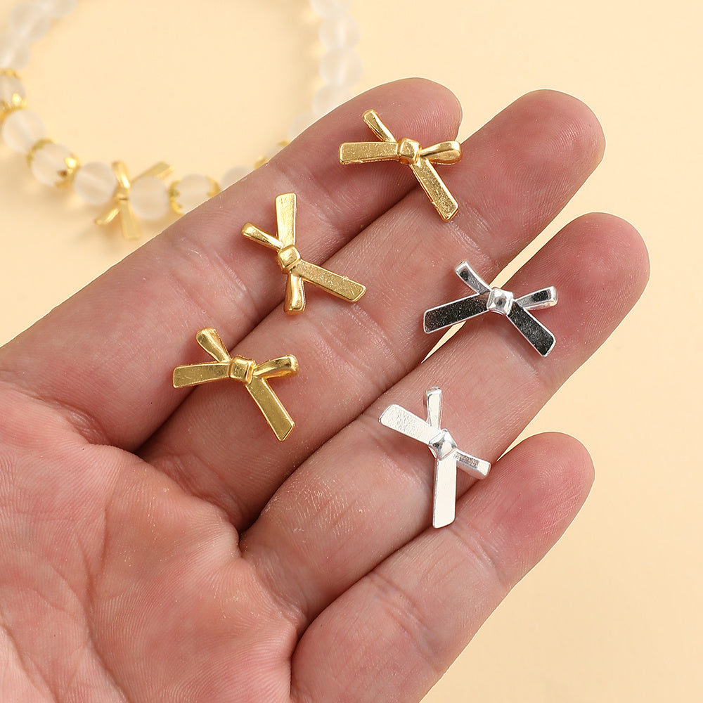 20pcs 12x20mm Bowknot Metal Pendants