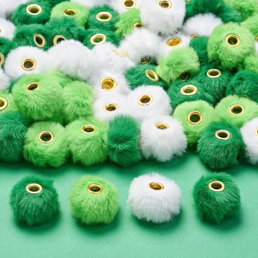 Green Faux Fur Beads