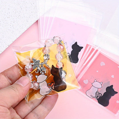 Cat Pattern Self-Adhesive Bags