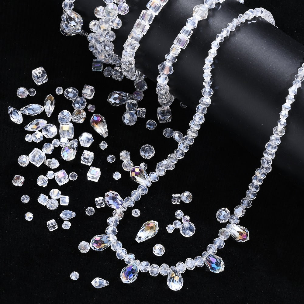 200pcs Clear AB Faceted Glass Beads