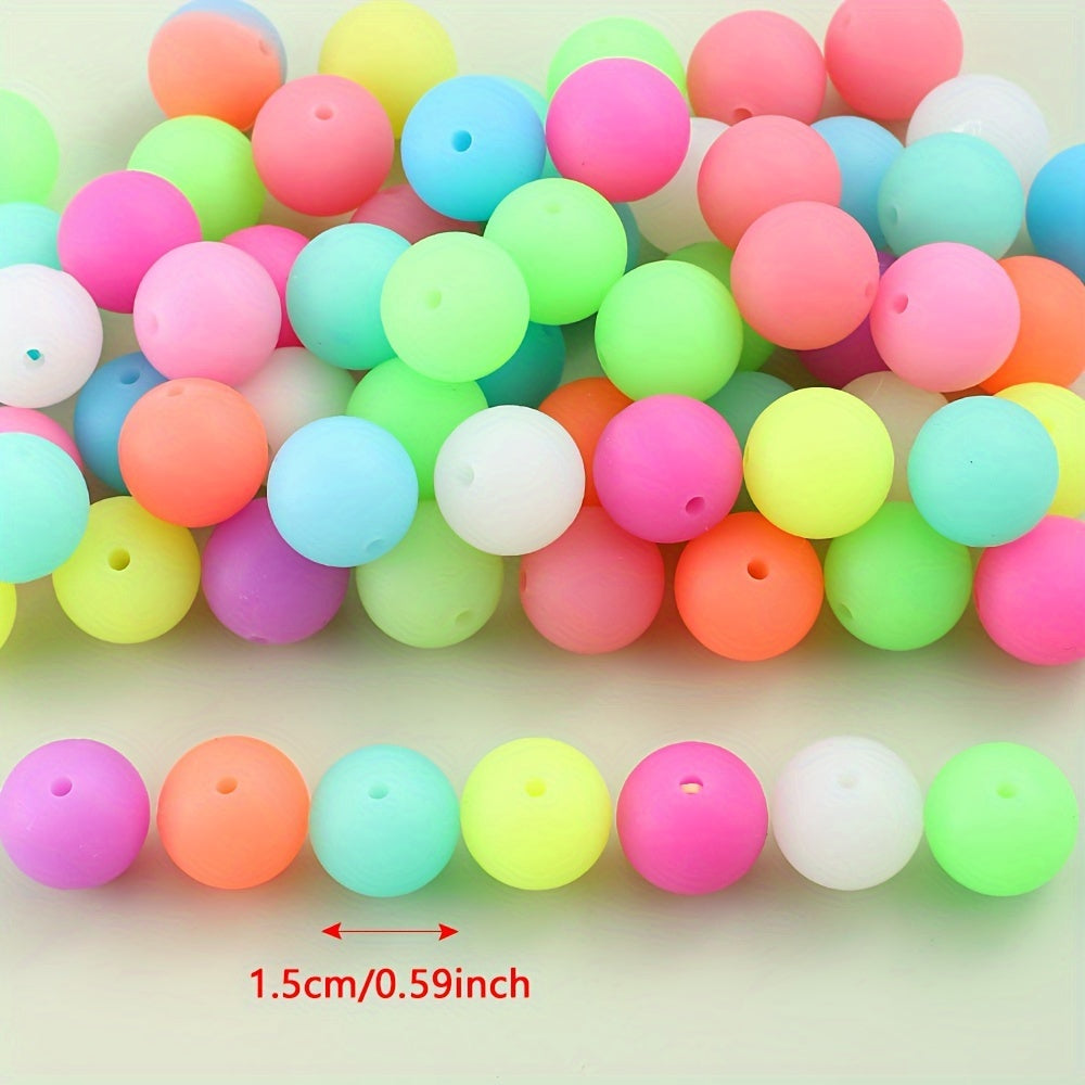 20pcs 15mm Round Silicone Luminous Beads