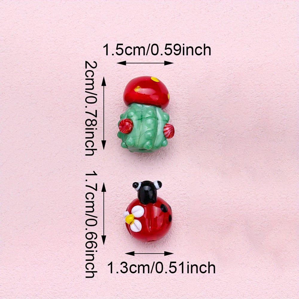 Beetle Cactus Glass Beads