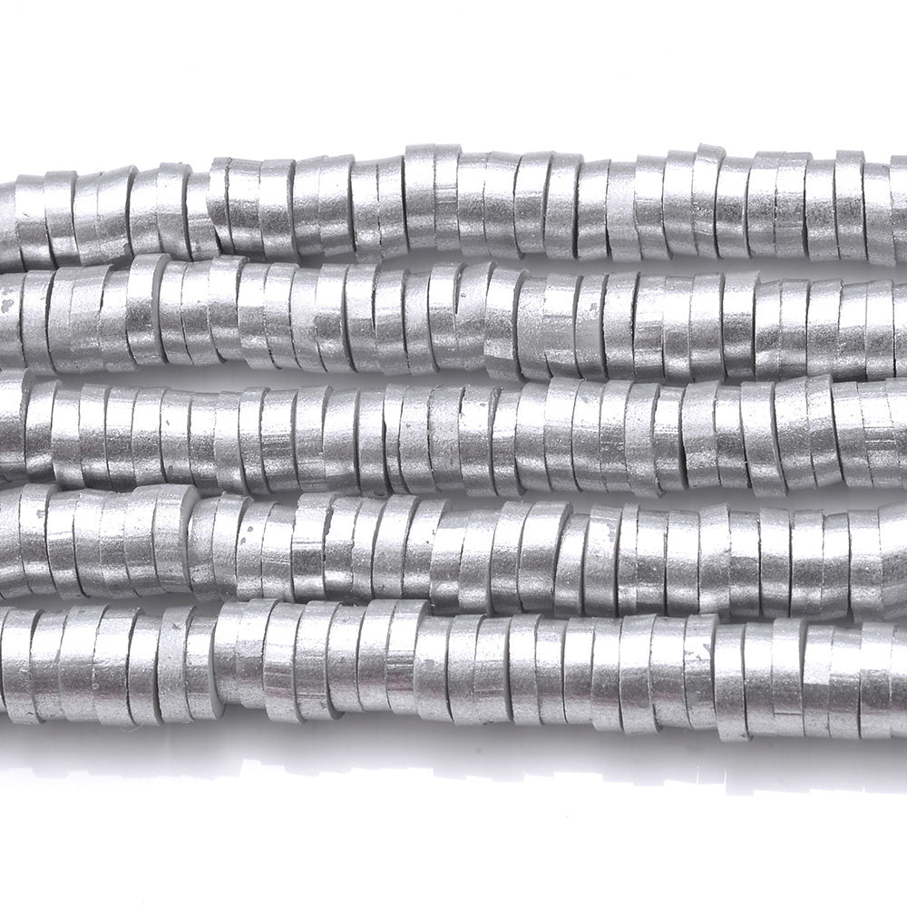 6 mm Flat Round Polymer Clay Spacer Beads