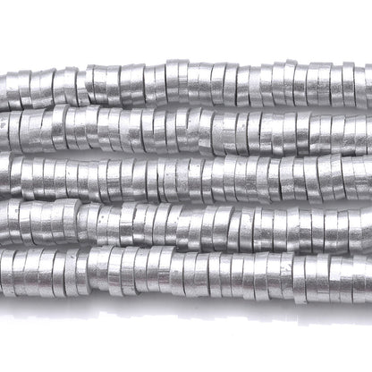 6 mm Flat Round Polymer Clay Spacer Beads