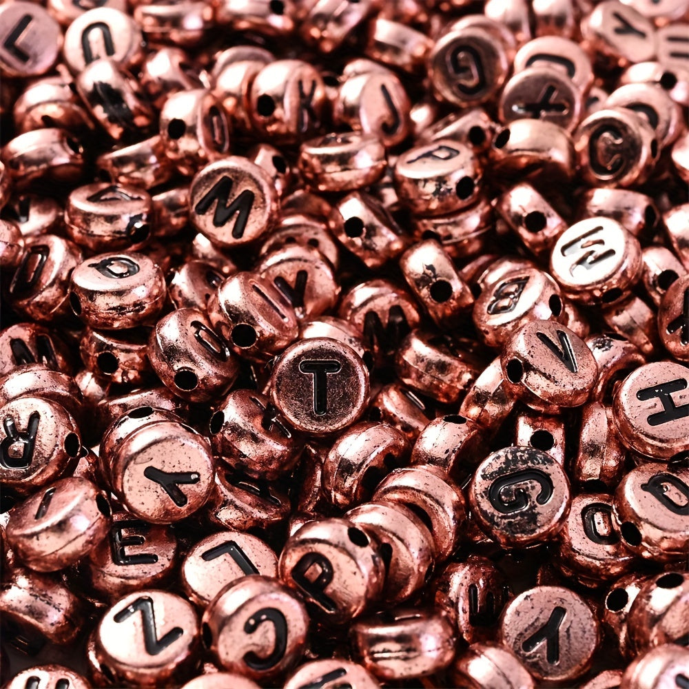 100PCS 4×7mm Heart-Shaped A-Z Letter Acrylic Bead Set
