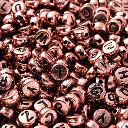 100PCS 4×7mm Heart-Shaped A-Z Letter Acrylic Bead Set