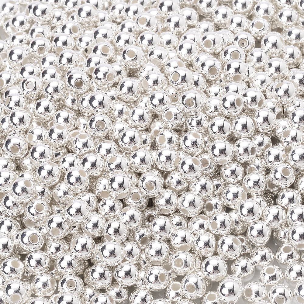300pcs 3mm Golden Silvery Acrylic Round Spacer Beads