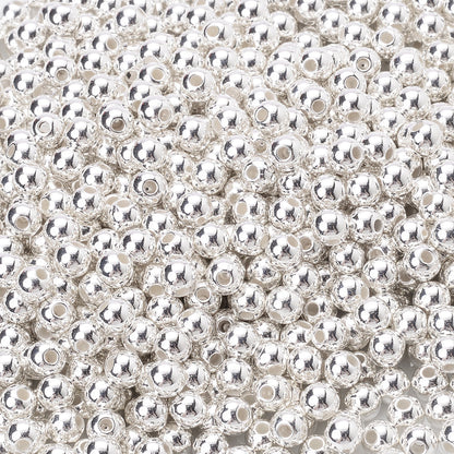 300pcs 3mm Golden Silvery Acrylic Round Spacer Beads