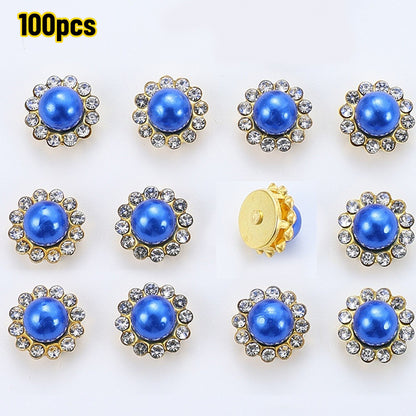 Golden Flower Claw Rhinestone Embellishments