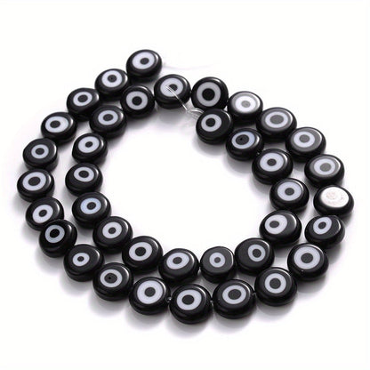 Flat Evil Eye Glass Beads