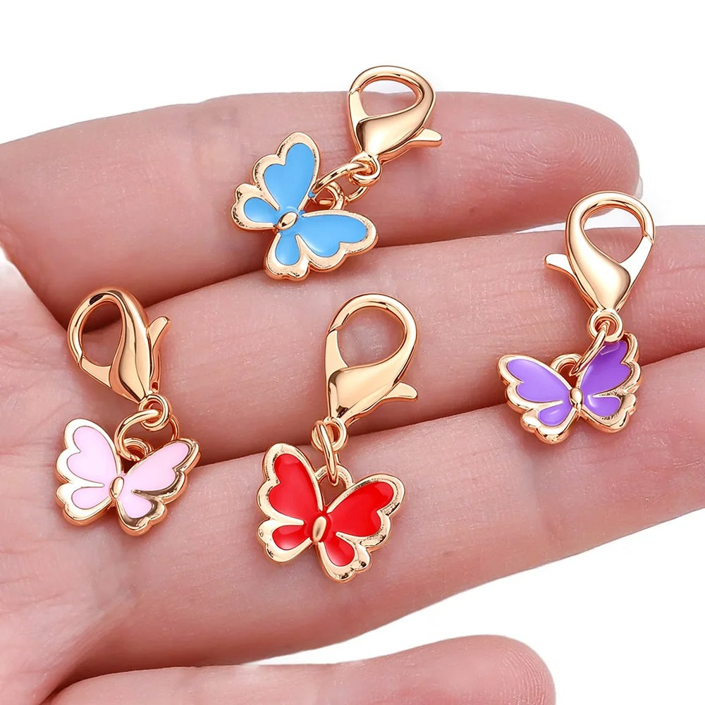 Colorful Enamel Butterfly Pendant Charms