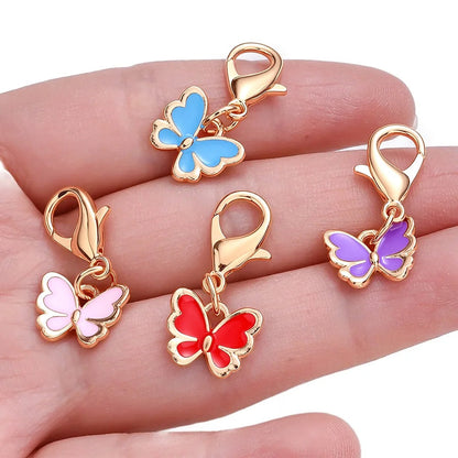 Colorful Enamel Butterfly Pendant Charms