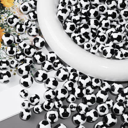 30/50/100pcs 8/10/12mm Acrylic Soccer Beads