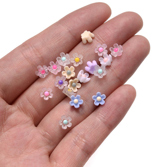 Mixed Color Acrylic Flower Beads