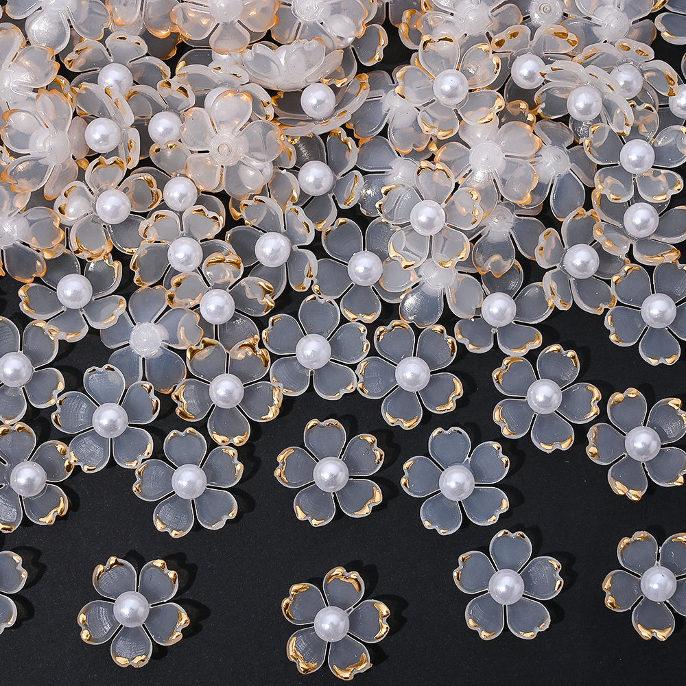 Colorful Cherry Blossom Acrylic Beads