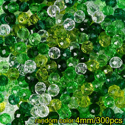 Faceted Green Glass Beads