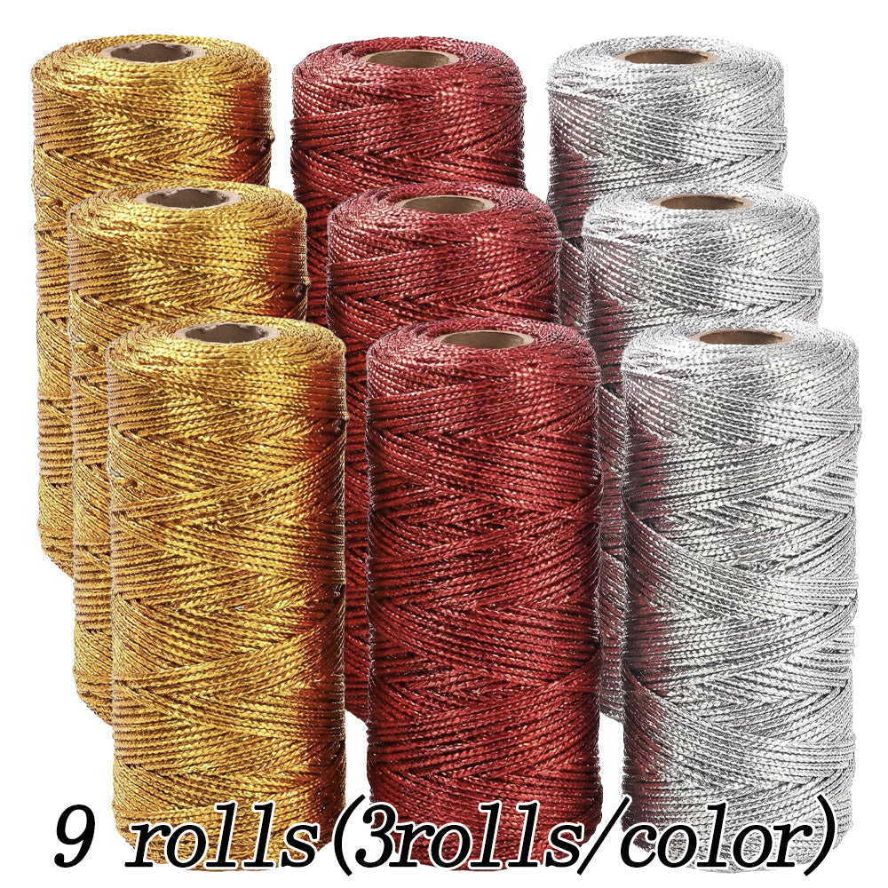 Red Gold Silver Polyester Cord Set