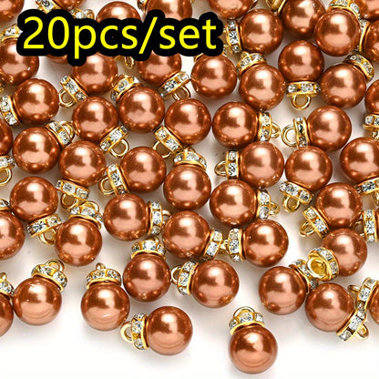 20pcs/set Shiny CCB Christmas Imitation Pearl Pendant Beads