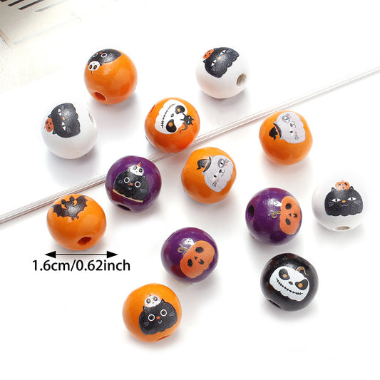 Halloween Printed Wooden Beads