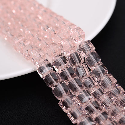 4mm Square Multi-faceted Czech Glass Cube Beads