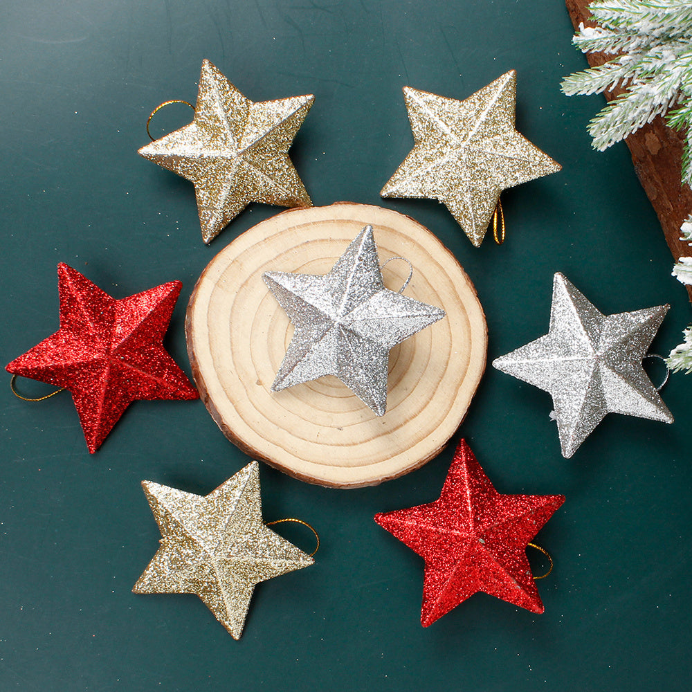 6-Piece Random Shiny Christmas Star Decorations