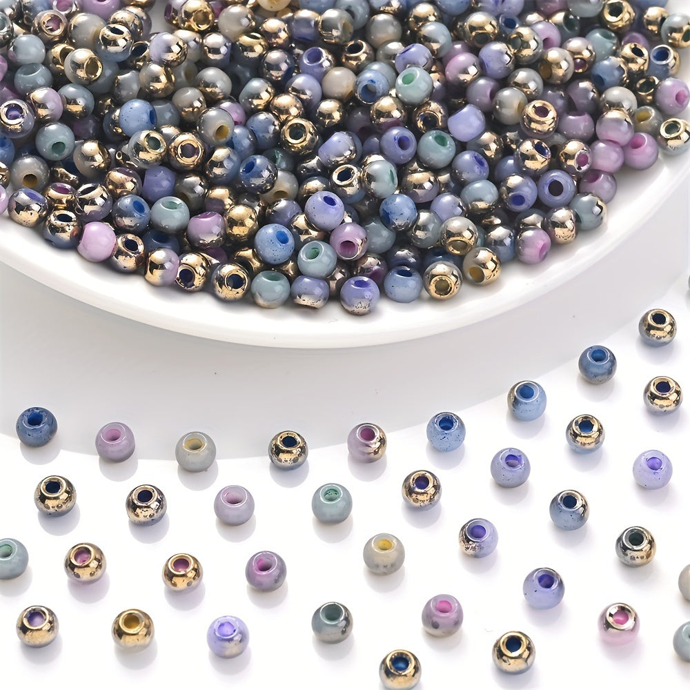 15g 4mm Half KC Plated Glass Seed Beads