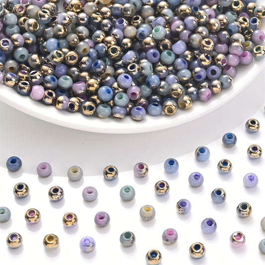 15g 4mm Half KC Plated Glass Seed Beads