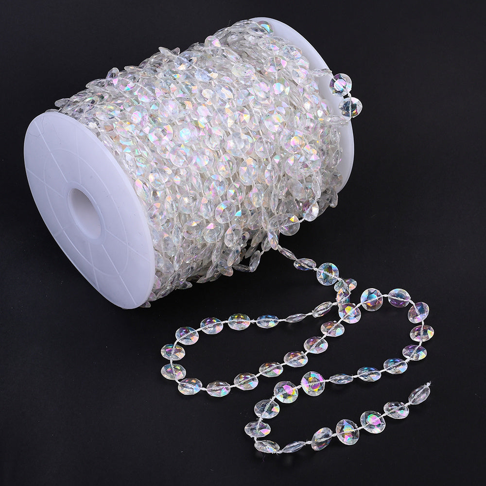 10m 10mm Transparent Acrylic Bead Chain Roll