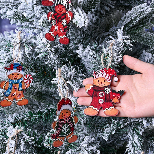 Wooden Gingerbread Man Christmas Ornaments