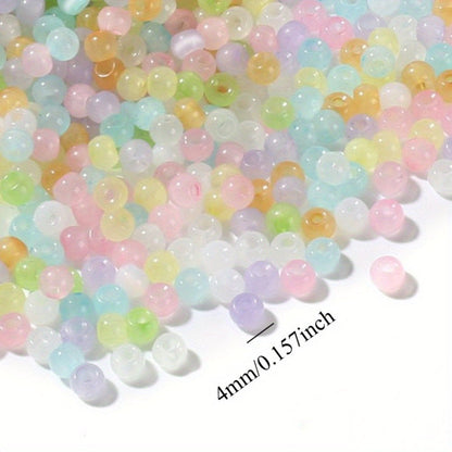 Mini Cat Eye Glass Spacer Beads
