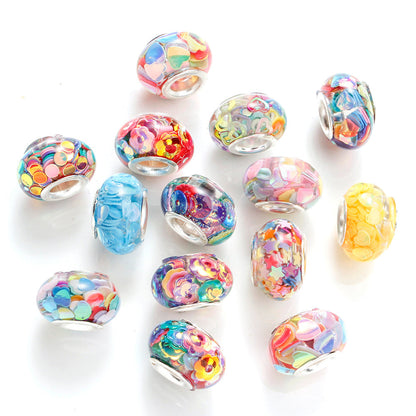 40pcs 9x14mm Acrylic Large Hole Beads