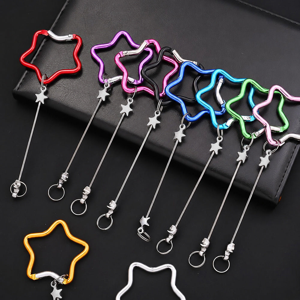 12-Piece Mixed Color Star Keychain Set