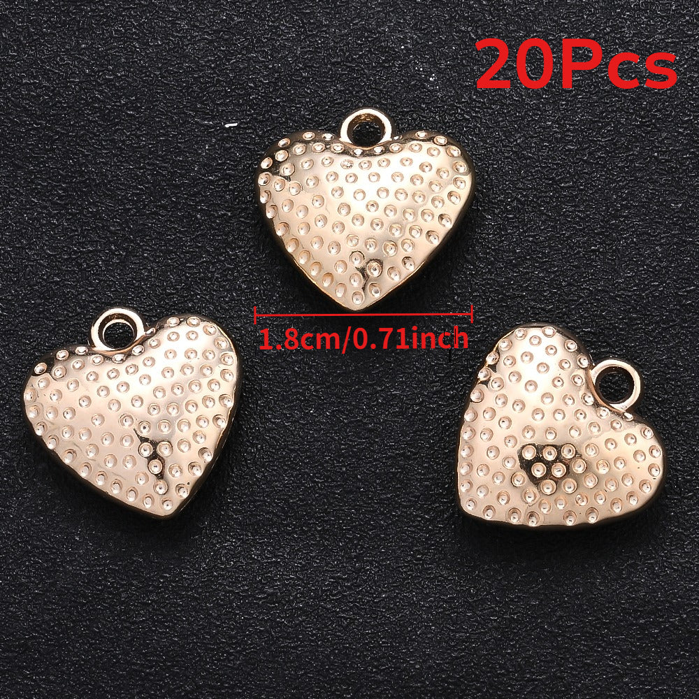 Polka Dot Striped Heart CCB Pendants