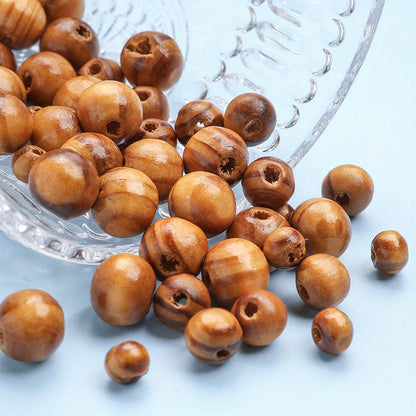 100/200/300pcs 6mm/8mm/10mm Peach Wood Round Beads